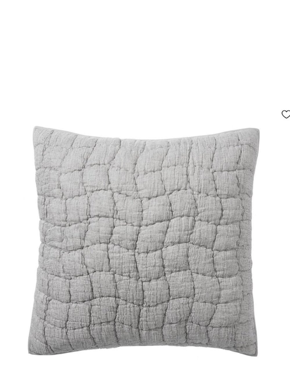 Pottery Barn Cloud Quilted Euro Pillow Sham Gray 26" Square